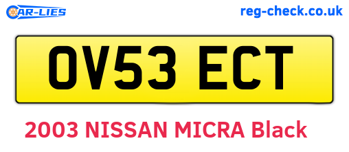 OV53ECT are the vehicle registration plates.
