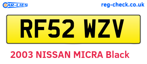 RF52WZV are the vehicle registration plates.