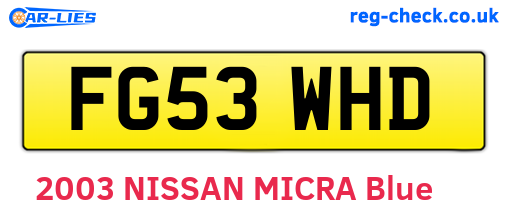FG53WHD are the vehicle registration plates.