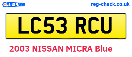 LC53RCU are the vehicle registration plates.