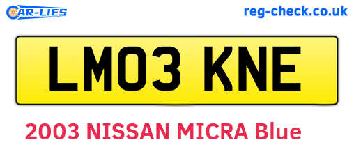 LM03KNE are the vehicle registration plates.