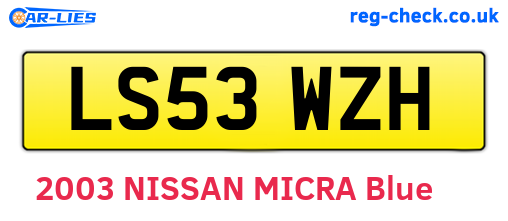 LS53WZH are the vehicle registration plates.