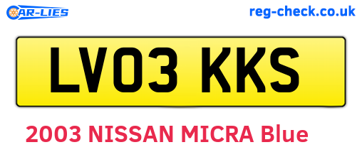 LV03KKS are the vehicle registration plates.