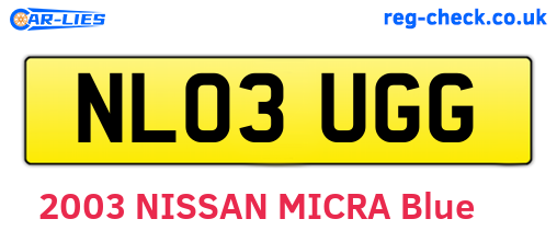 NL03UGG are the vehicle registration plates.