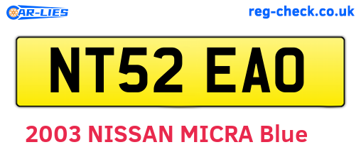 NT52EAO are the vehicle registration plates.