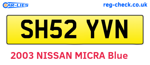 SH52YVN are the vehicle registration plates.