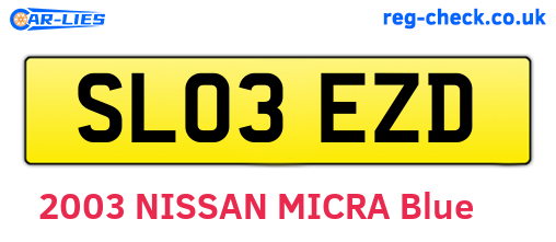 SL03EZD are the vehicle registration plates.