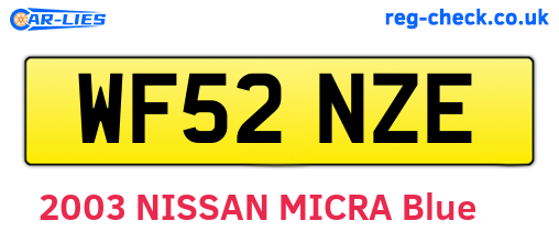 WF52NZE are the vehicle registration plates.
