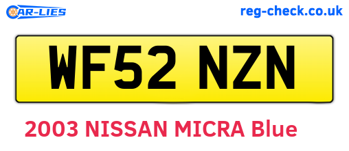 WF52NZN are the vehicle registration plates.