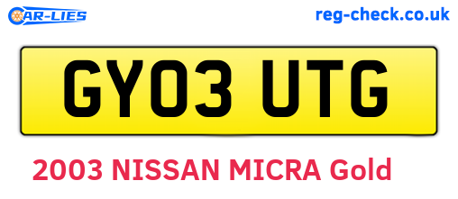 GY03UTG are the vehicle registration plates.