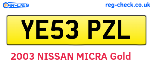 YE53PZL are the vehicle registration plates.