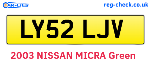 LY52LJV are the vehicle registration plates.