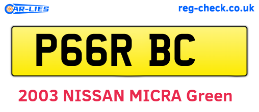 P66RBC are the vehicle registration plates.