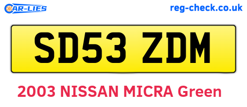 SD53ZDM are the vehicle registration plates.