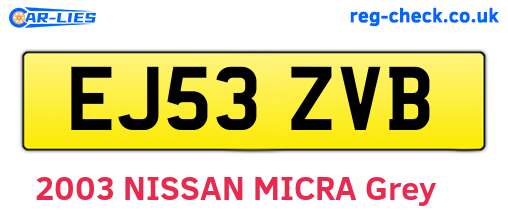 EJ53ZVB are the vehicle registration plates.