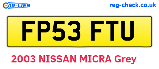 FP53FTU are the vehicle registration plates.