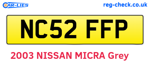 NC52FFP are the vehicle registration plates.