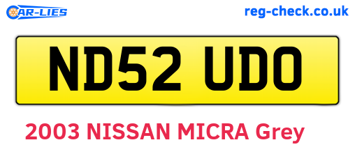 ND52UDO are the vehicle registration plates.