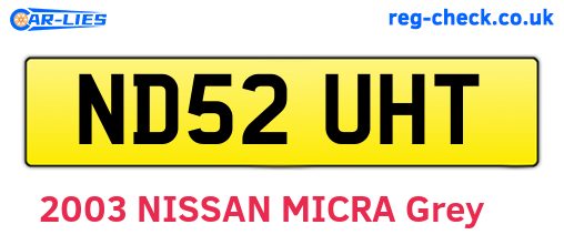 ND52UHT are the vehicle registration plates.