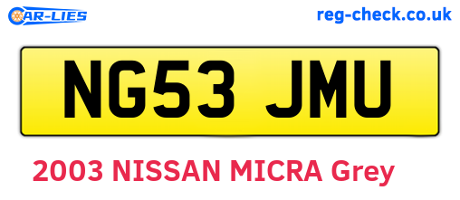 NG53JMU are the vehicle registration plates.