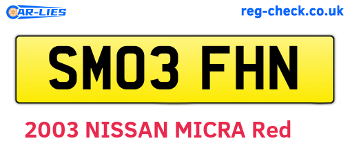 SM03FHN are the vehicle registration plates.