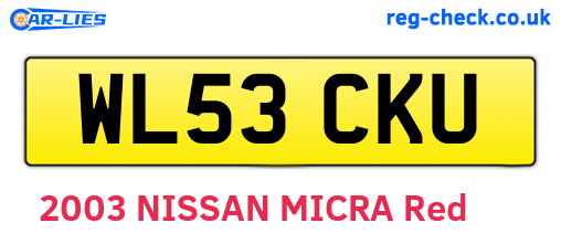 WL53CKU are the vehicle registration plates.
