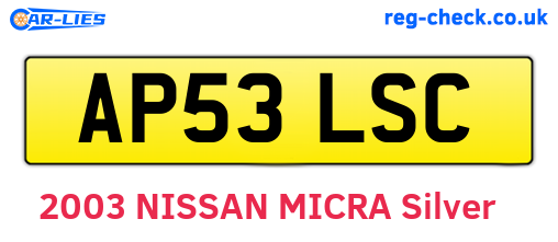 AP53LSC are the vehicle registration plates.
