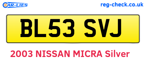 BL53SVJ are the vehicle registration plates.