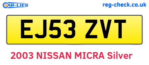 EJ53ZVT are the vehicle registration plates.