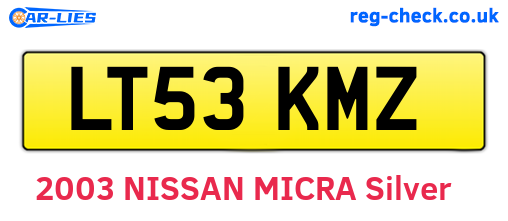LT53KMZ are the vehicle registration plates.