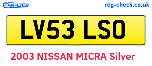 LV53LSO are the vehicle registration plates.