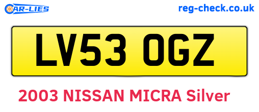 LV53OGZ are the vehicle registration plates.