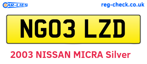 NG03LZD are the vehicle registration plates.