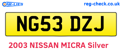 NG53DZJ are the vehicle registration plates.
