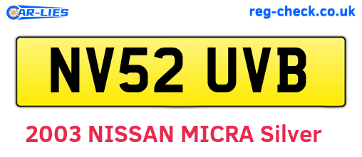NV52UVB are the vehicle registration plates.