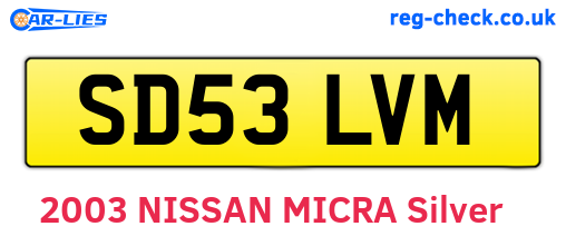 SD53LVM are the vehicle registration plates.