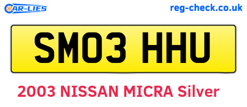 SM03HHU are the vehicle registration plates.
