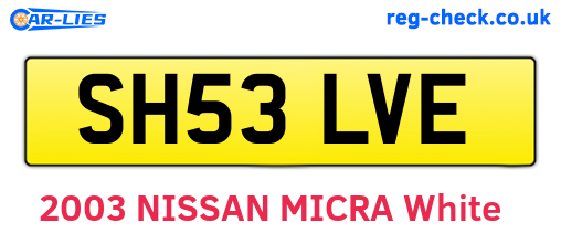 SH53LVE are the vehicle registration plates.