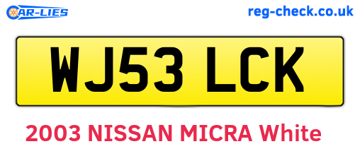WJ53LCK are the vehicle registration plates.
