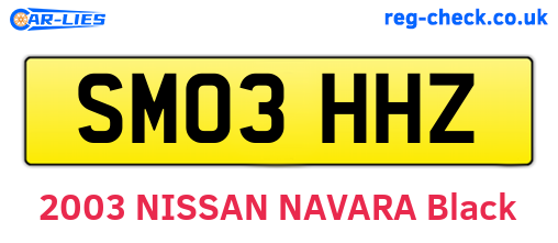 SM03HHZ are the vehicle registration plates.