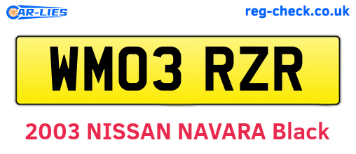 WM03RZR are the vehicle registration plates.