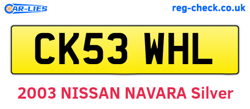 CK53WHL are the vehicle registration plates.