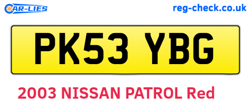 PK53YBG are the vehicle registration plates.