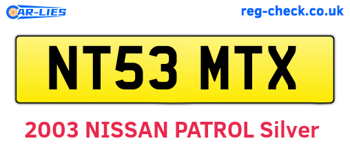 NT53MTX are the vehicle registration plates.