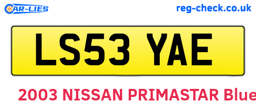 LS53YAE are the vehicle registration plates.