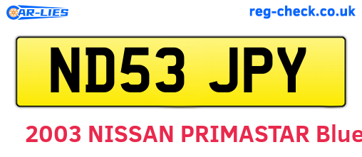 ND53JPY are the vehicle registration plates.