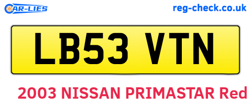 LB53VTN are the vehicle registration plates.