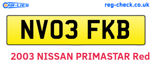NV03FKB are the vehicle registration plates.