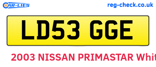 LD53GGE are the vehicle registration plates.