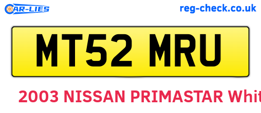 MT52MRU are the vehicle registration plates.